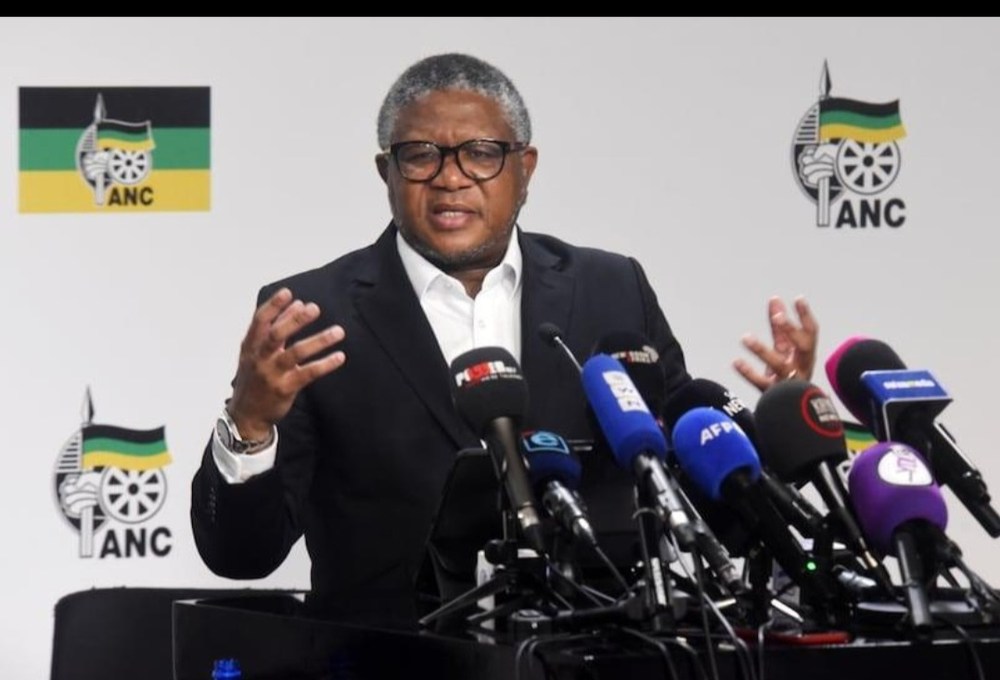 ANC Secretary-General Fikile Mbalula addressing a media briefing