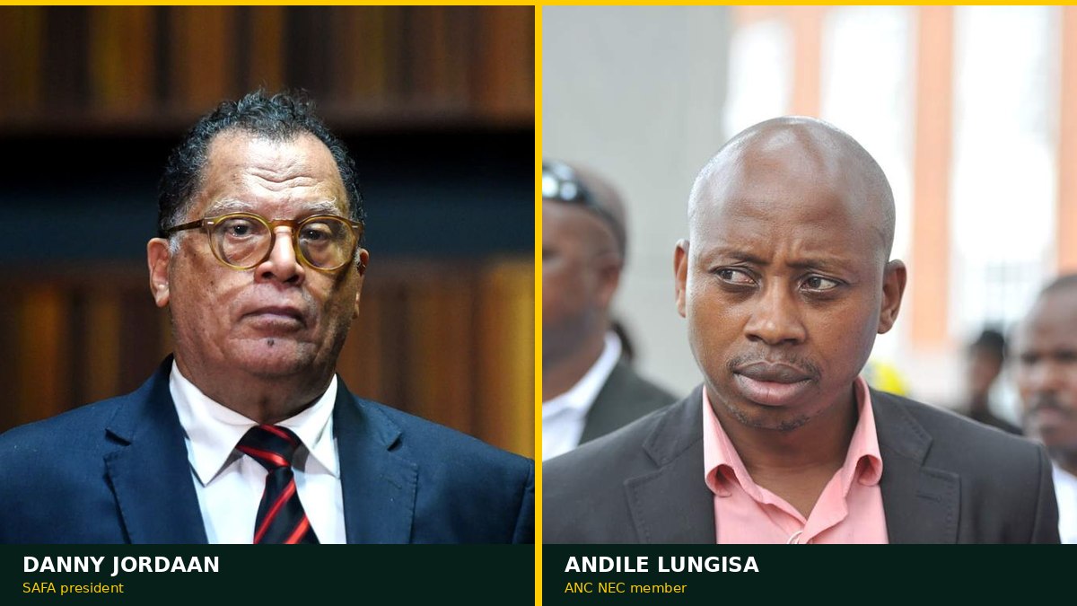 Editorial photo pairing: Danny Jordaan on the left and Andile Lungisa on the right.