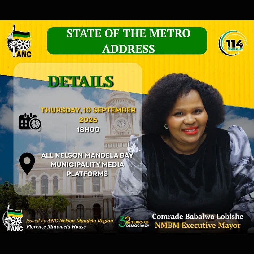 Nelson Mandela Bay Executive Mayor Babalwa Lobishe; State of the Metro Address, 10 September 2026
