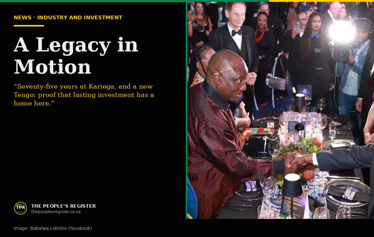 President Cyril Ramaphosa shaking hands with guests at the Volkswagen Group Africa 75th Anniversary Gala Dinner at the Kariega plant