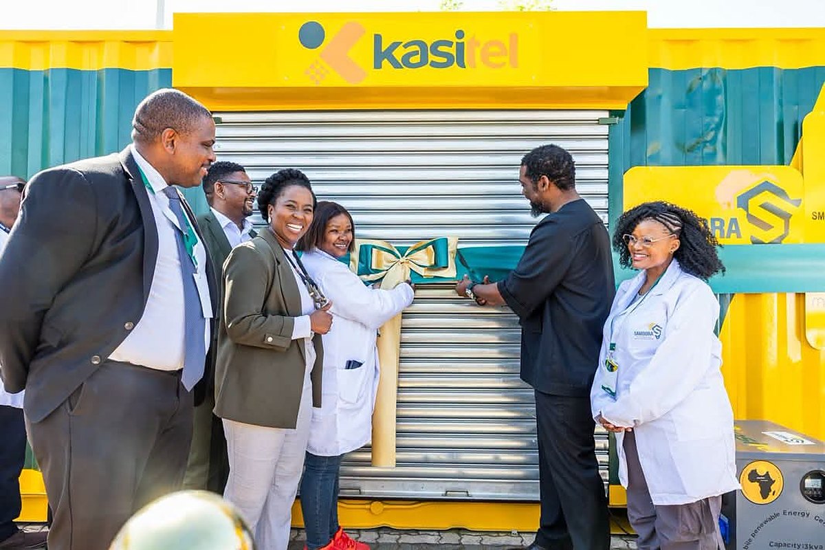 The cellphone-repair container handover ceremony at the Saul Tsotetsi Sports Complex in Sebokeng